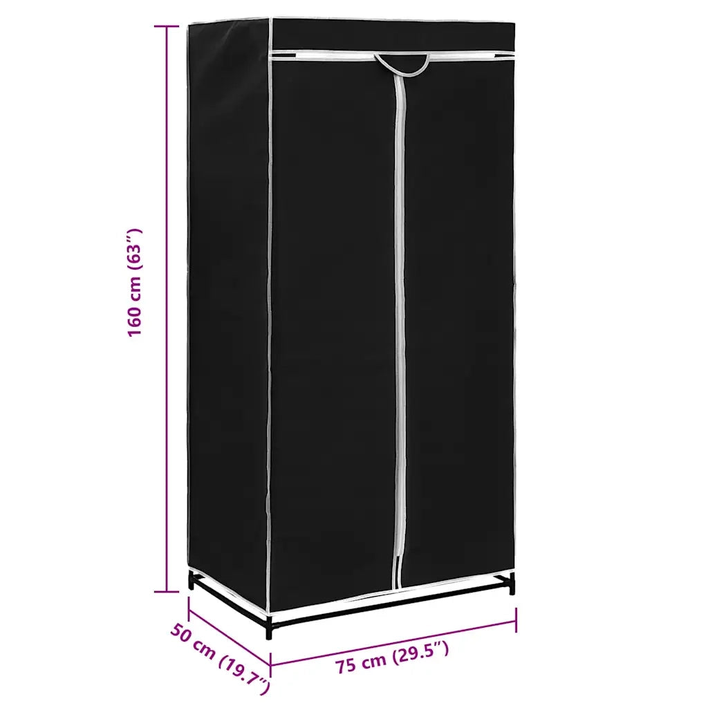 Armadio Nero 75x50x160 cm 282437
