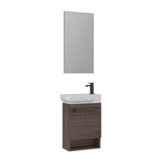 Set mobile lavabo con specchio (2 pezzi) "Begonya 55" - 53 x 33 x 75 cm - Noce