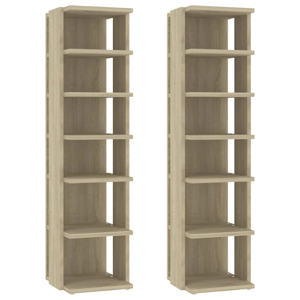 Scarpiere mobiletto portascarpe mobile per ingresso corridoio soggiorno set da 2 Sonoma 27,5 x 27 x 102 cm marrone 02_0022128