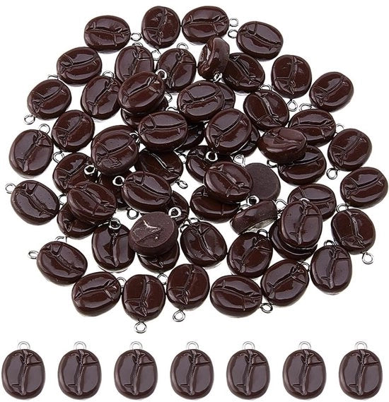 60 pezzi di semi di caffè Charms per creare gioielli