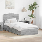 Letto con Contenitore con testiera Grigio Sonoma 90 x 190 cm 3413143