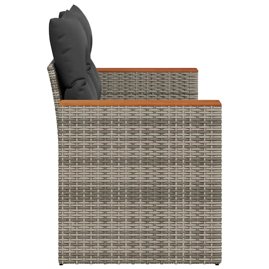 Divano da Giardino con Cuscini 2 Posti-Sofa da Giardino-Divano da esterno Grigio in Polyrattan 569064