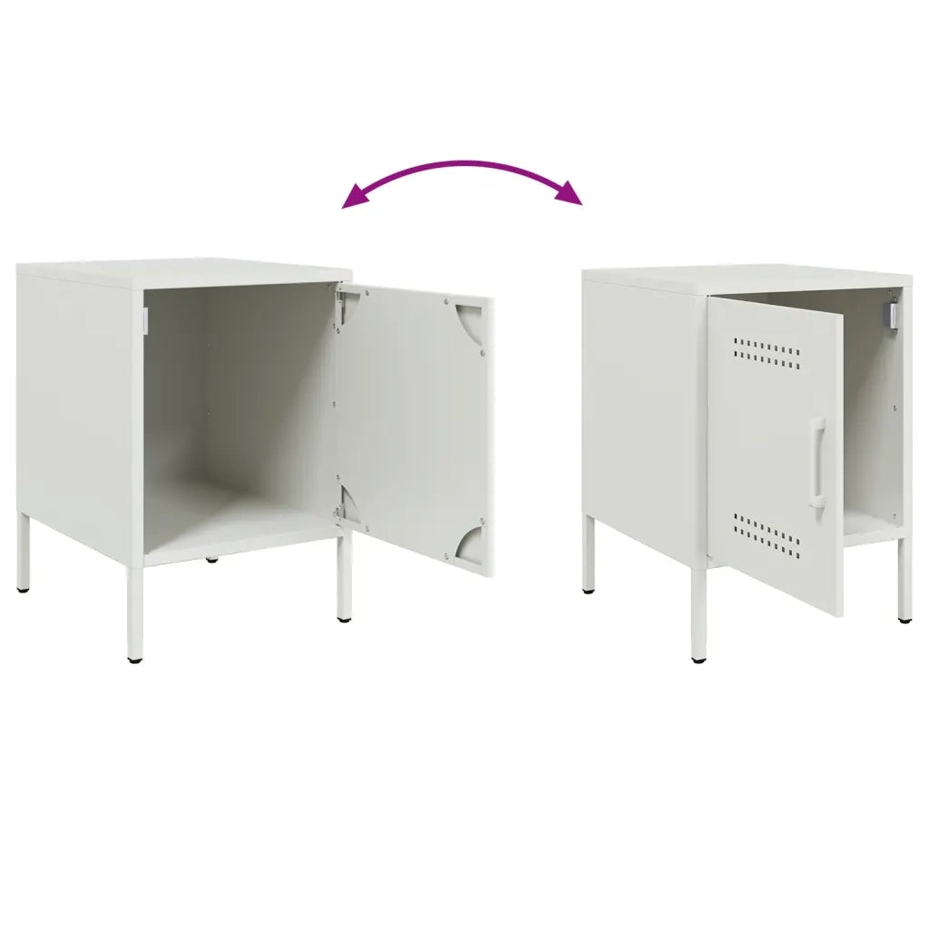 Comodini 2 pz Bianchi 36x39x50,5 cm in Acciaio 842921