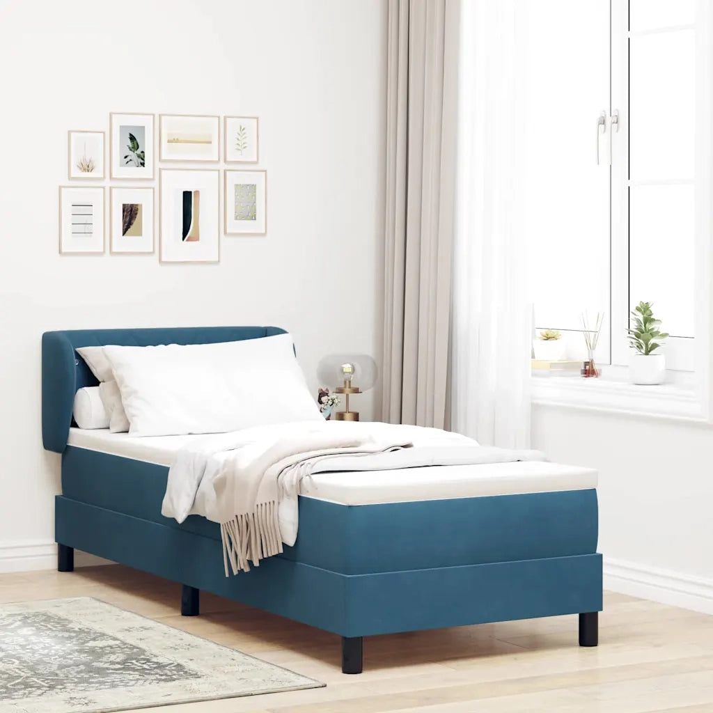 Letto a molle con testiera Blu scuro 80 x 200 cm Velluto 3340308