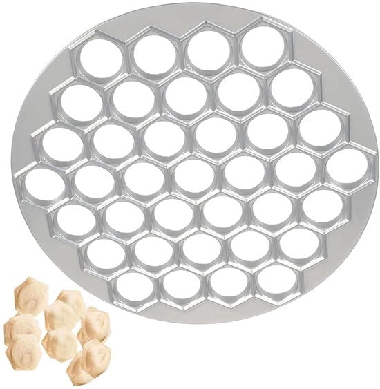 Forma per Pelmeni 37 Fori - Formatrice per Pasta - Materiale Alluminio Lega - Accessori per Ristoranti - Diametro 25 cm - Formatrice per Pasta