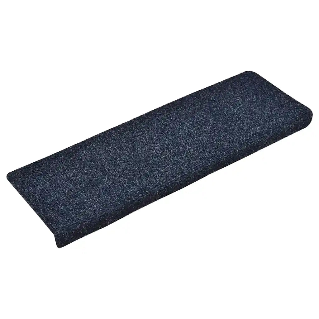 Tappetini per scale autoadesivi 30 pz 65x21x4 cm blu bordo rettangolare 3365696