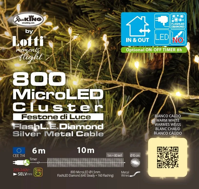 Catena festone cluster 10m 800l