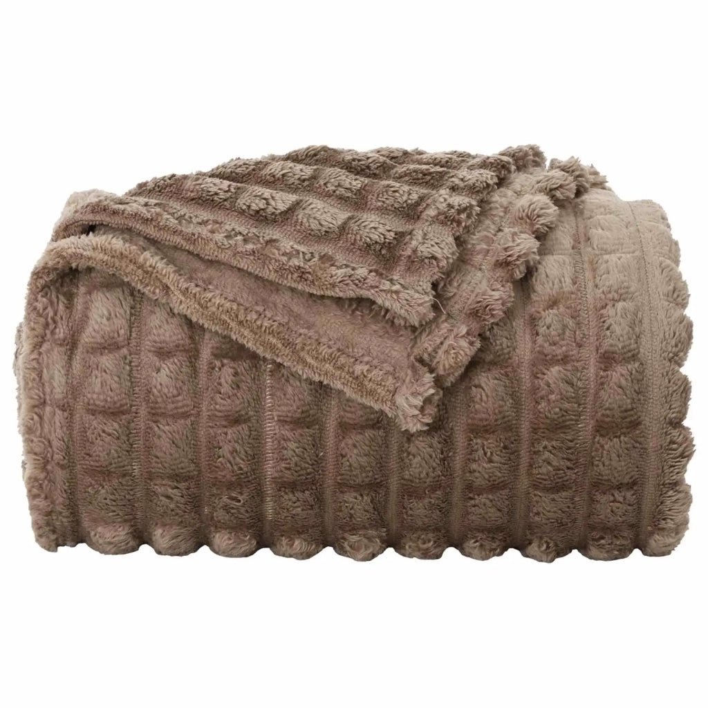 Coperte da Pile 6 pcs Cammello 270 x 240 cm Panno