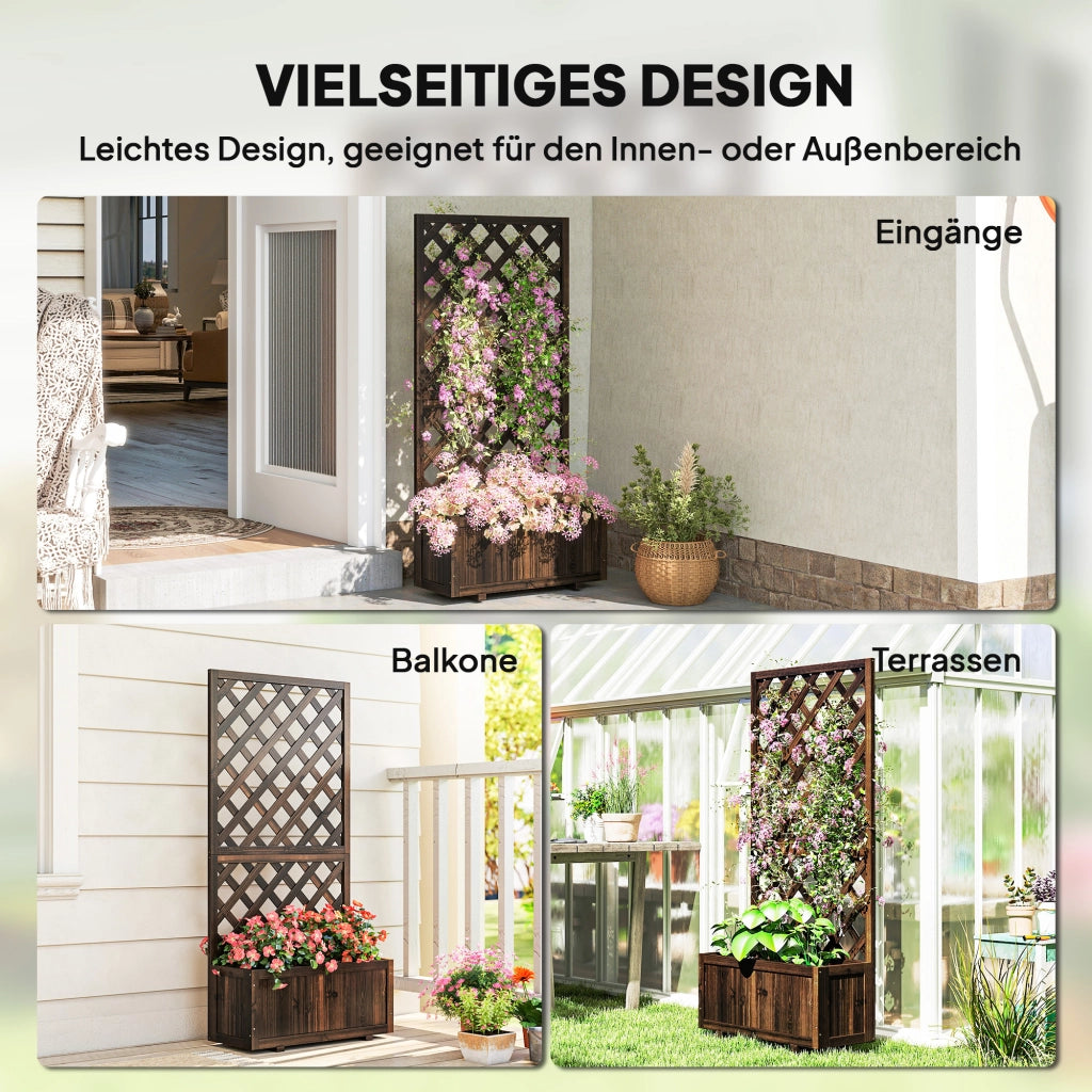 Hochbeet con graticcio ¨C Minimal ¨C marrone 72.5x31.5x149.5 cm