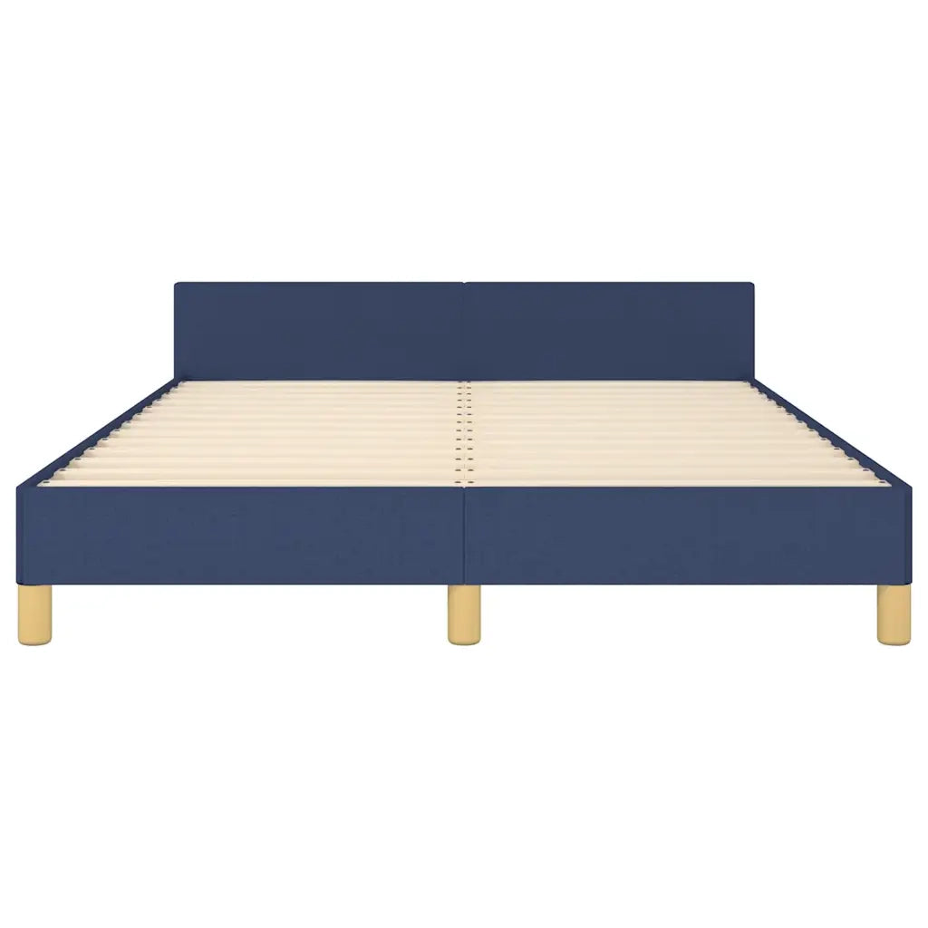 Giroletto con Testiera senza Materasso Blu 140x190 cm Tessuto 347413