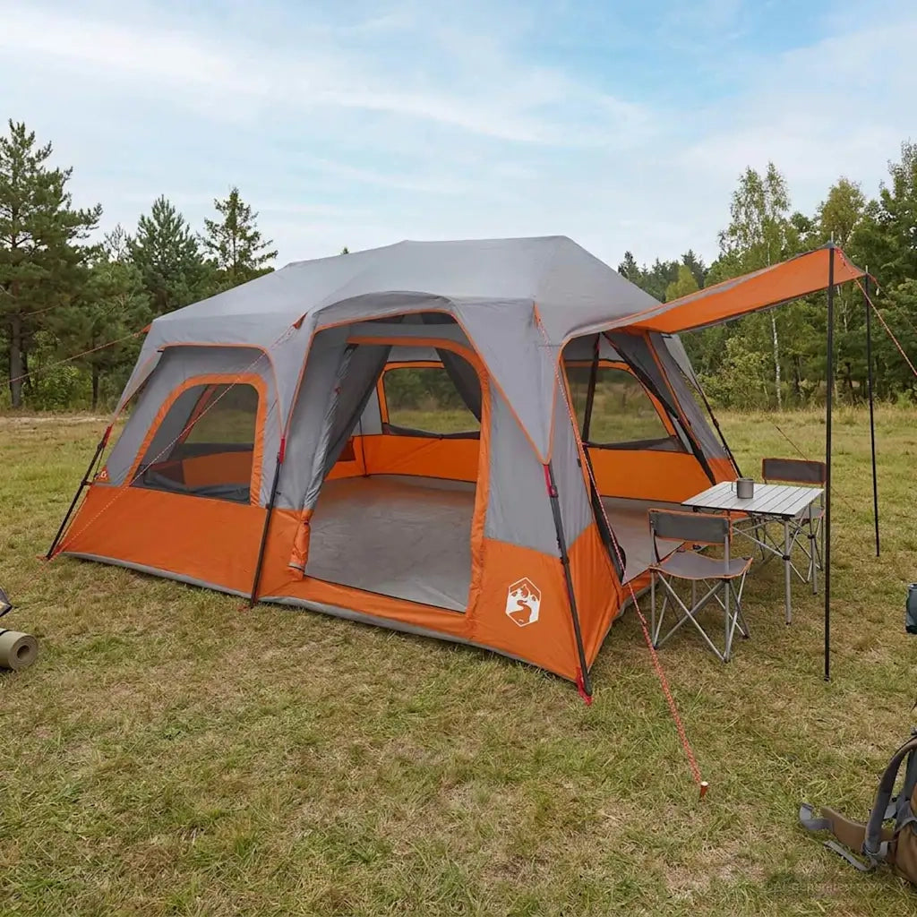 Tenda Istantanea Grigio e arancione 8 persone 42017486