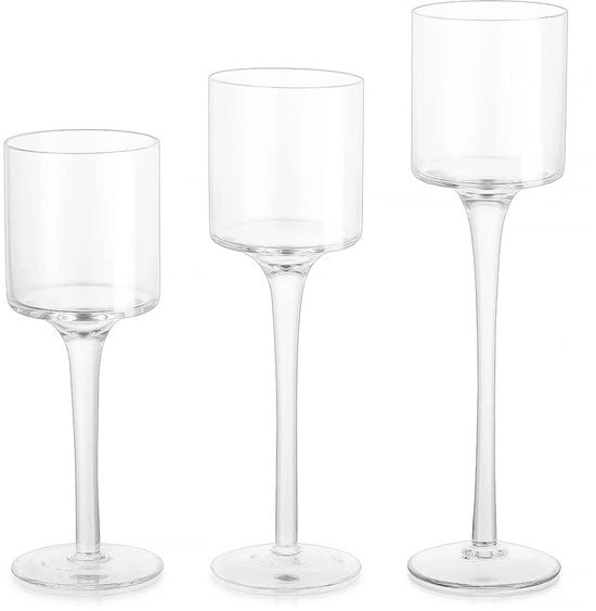 Set di 3 Contenitori per Bicchieri in Vetro Eleganti