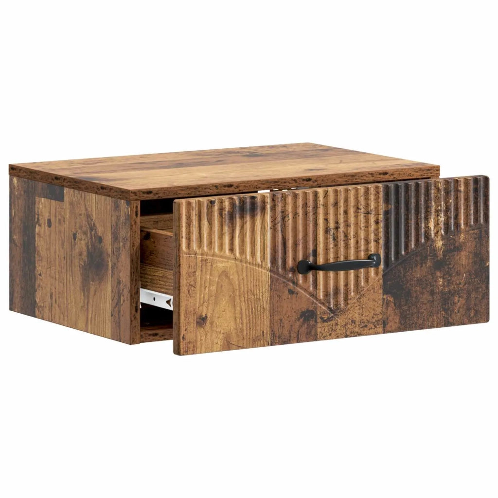Mobiletto da notte a muro Legno antico 49 x 34,5 x 20 cm 898971