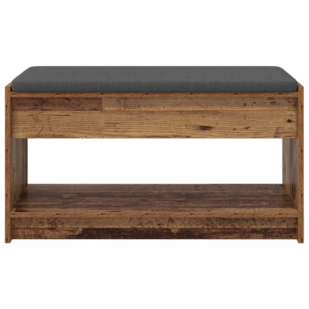 Panca per ingresso con cuscino Legno vecchio 83 x 38 x 45 cm