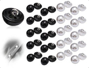 Naaiknopen universali - 40 pezzi - Bianco e nero - Plastica - 10 mm