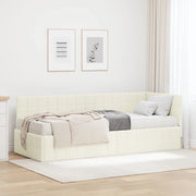 Struttura Letto Angolare con Materasso 2 pcs Crema Velluto 3393925