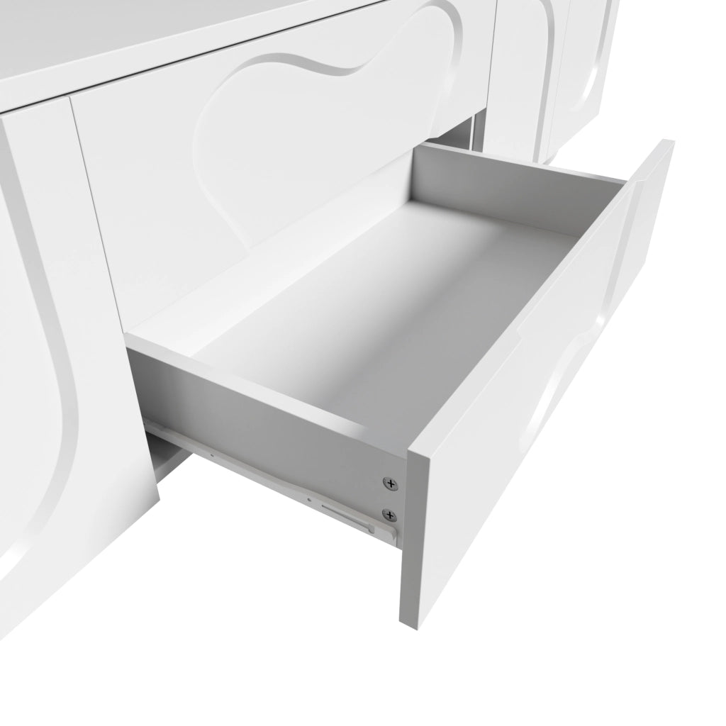 Cassettiera per TV bianca in truciolare lunghezza 180 cm