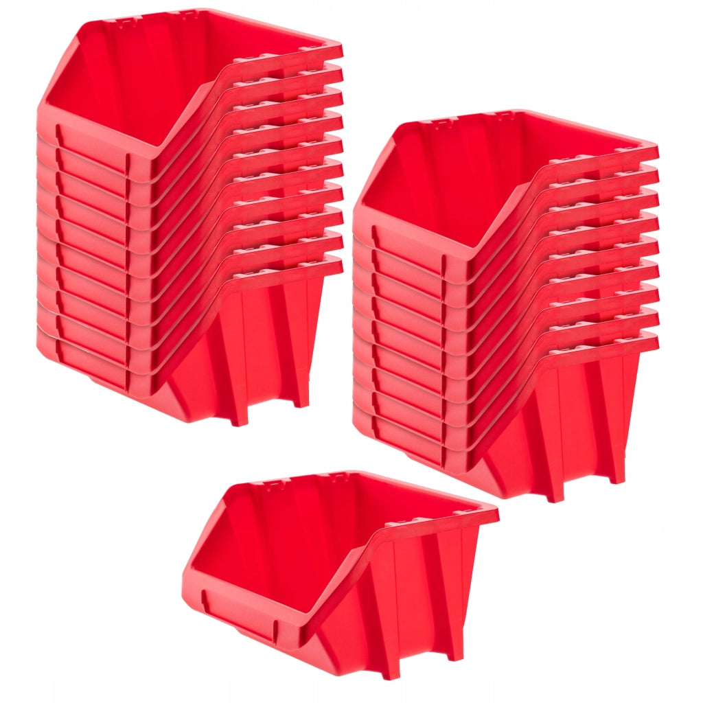 Set di 20 vassoi portaoggetti KADAX per officina, dimensioni 144x118 mm.