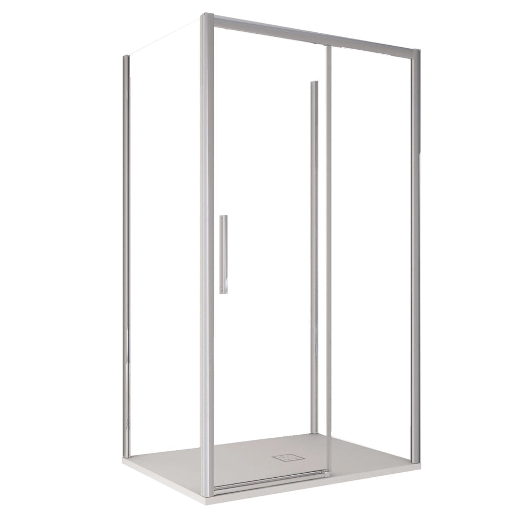 Box Doccia 3 Lati 70x140x70 cm 1 anta Scorrevoe in Cristallo trasparente 6mm H195 Bonussi eliane