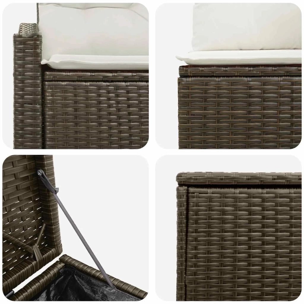 Set di divani 5 pz Marrone e Bianco Crema 3447816