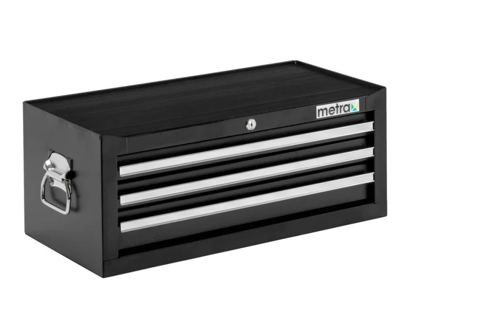 Cassetta degli attrezzi, parte superiore, 3 cassetti, colore nero