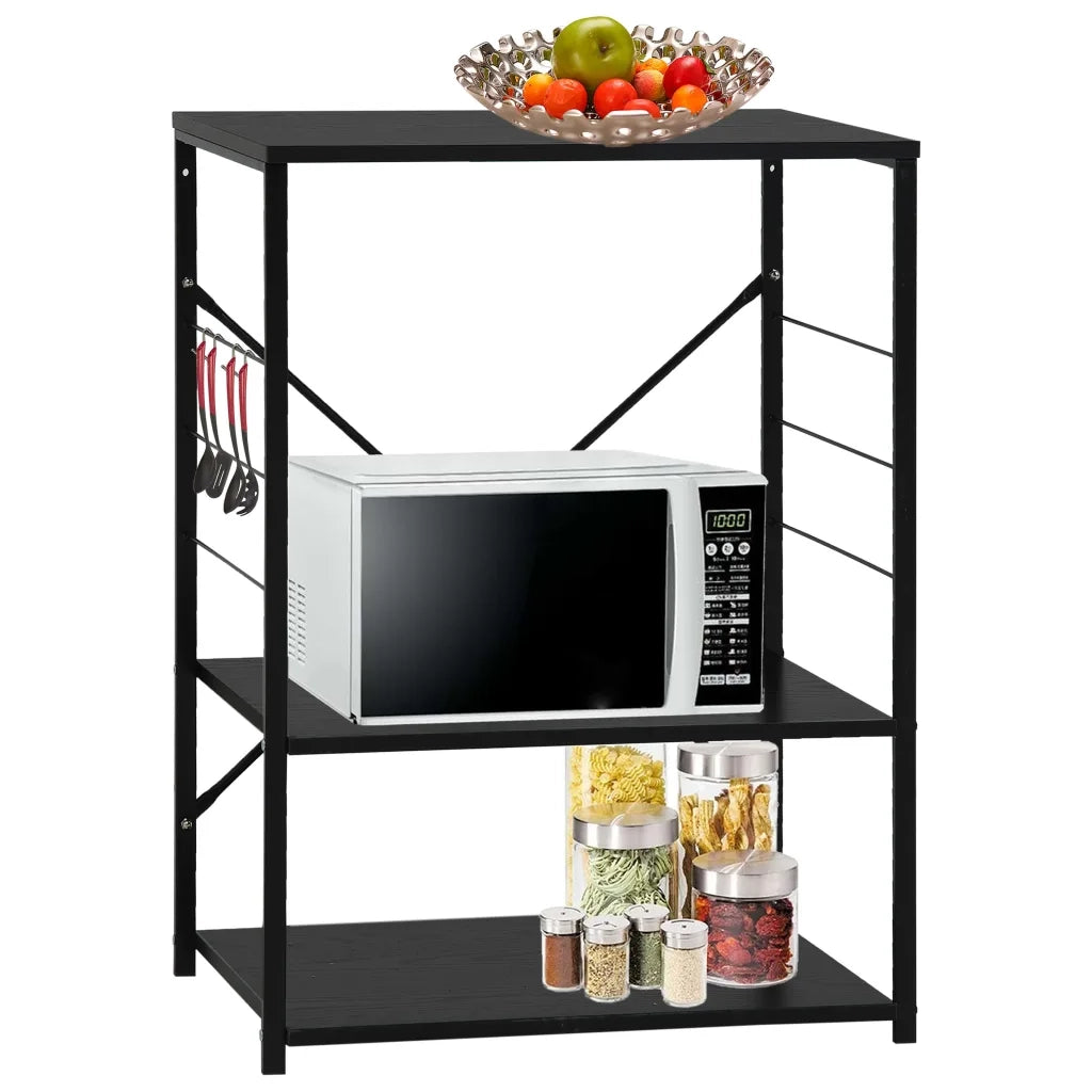 Mobile per Microonde Nero 60x39,6x79,5 cm Legno Multistrato 288234