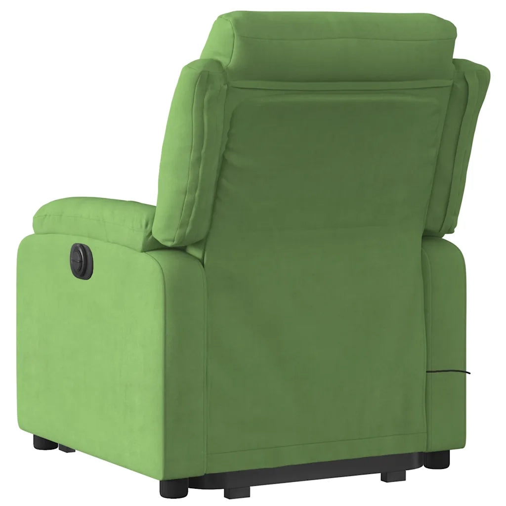 Poltrona Alzapersona Reclinabile Verde Chiaro in Velluto 3205106