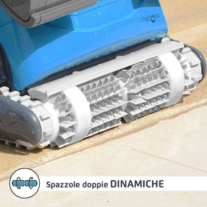 Robot Piscina Dolphin Oasis 60 Premium Con Spazzole Combinate, Trasformatore Digitale Iot, Terza Spazzola Attiva Centrale, Carrello E Copertura Protet