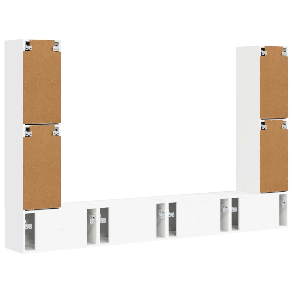 Set mobile TV 8 pcs Bianco Legno multistrato 3409132