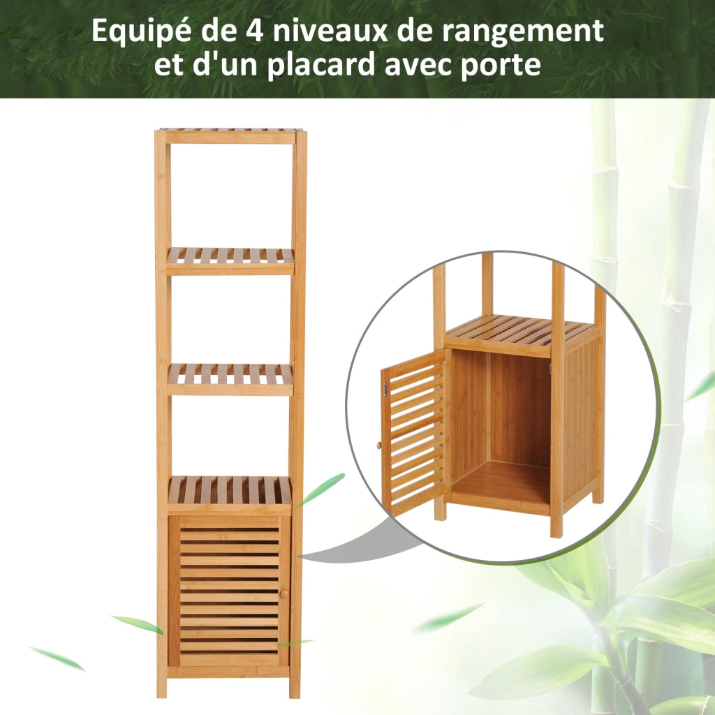 Colonna Rangement Bagno in Bamb¨´ ¨C Minimal ¨C 36x33x140 cm