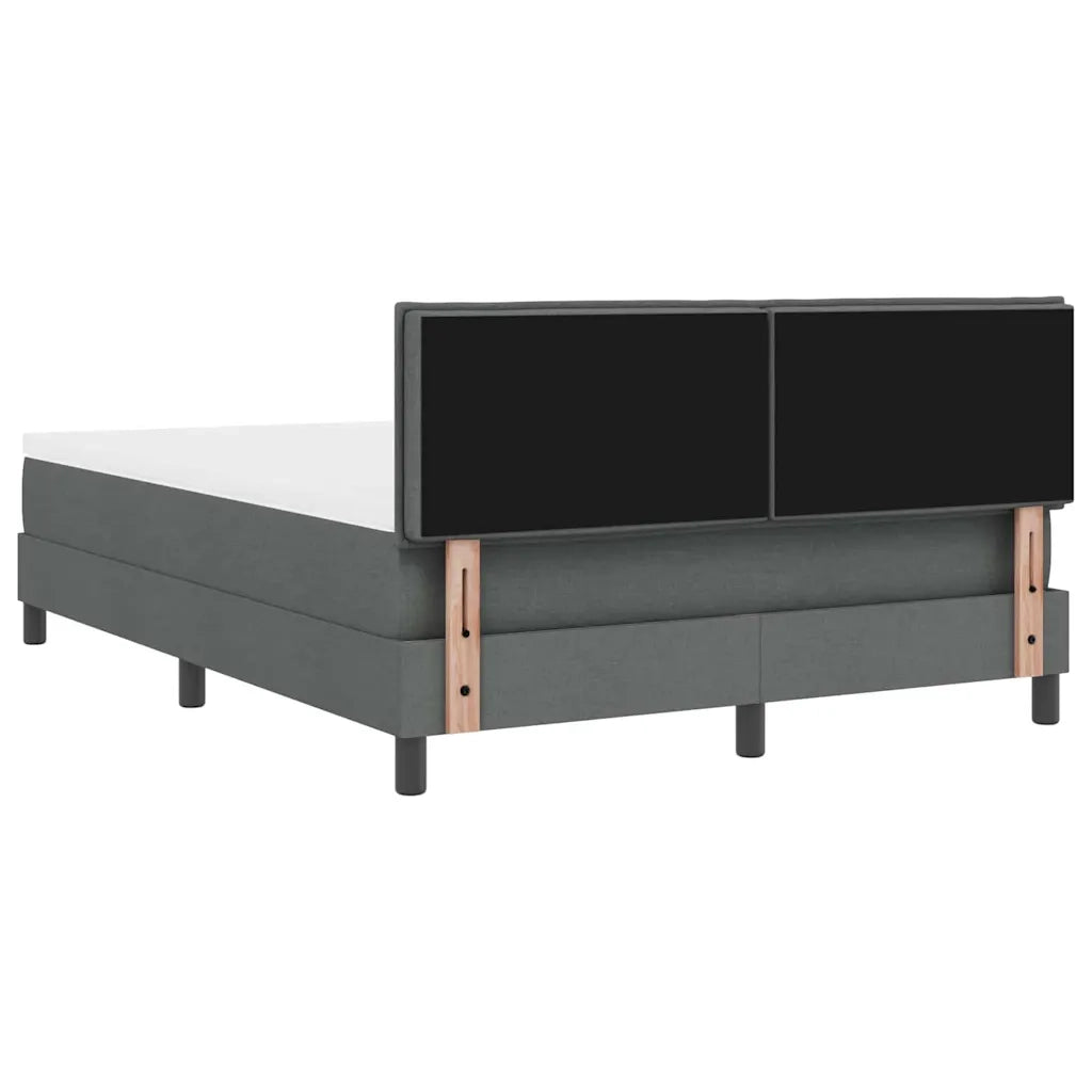 Letto a molle con materasso Grigio scuro 140 x 190 cm Tessuto 3342283