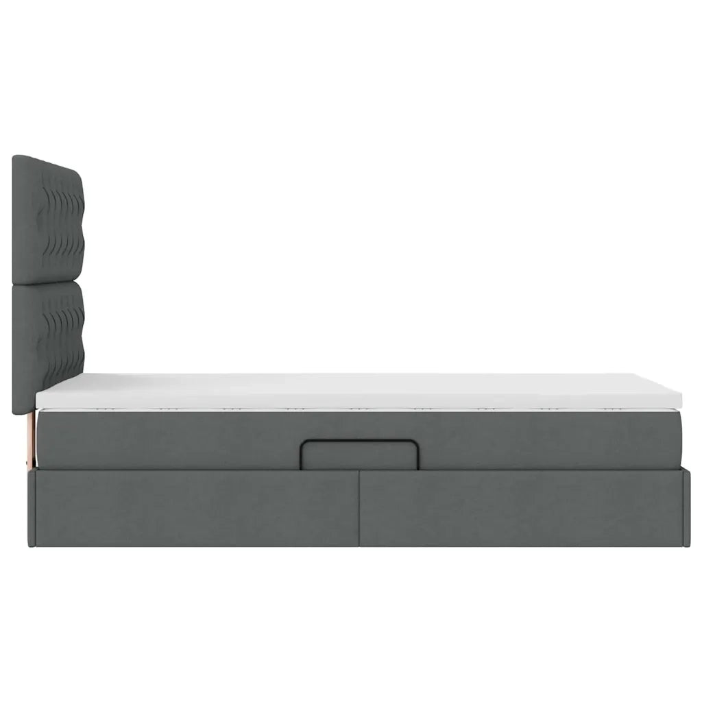 Letto con contenitore e materasso Grigio scuro 90 x 200 cm 3371818