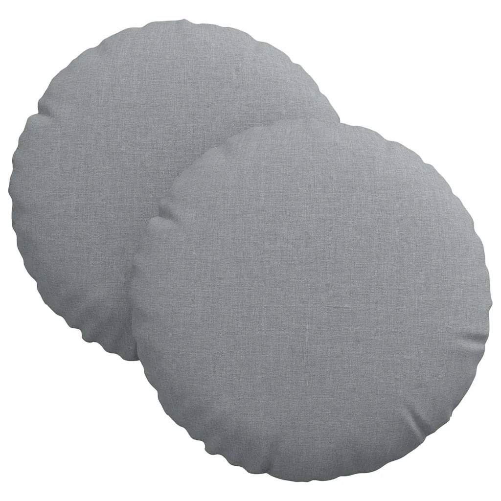 Cuscini per Seduta 2 pcs Grigio chiaro Ø30 x 13 cm Tessuto 42014083