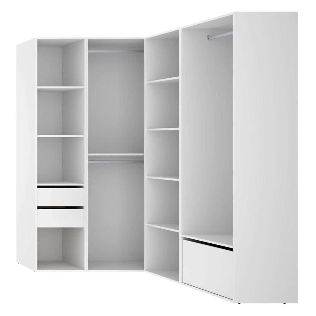 Armadio Camera da Letto Rawlinson, Guardaroba Grande Modulabile, 145x205h cm Bianco