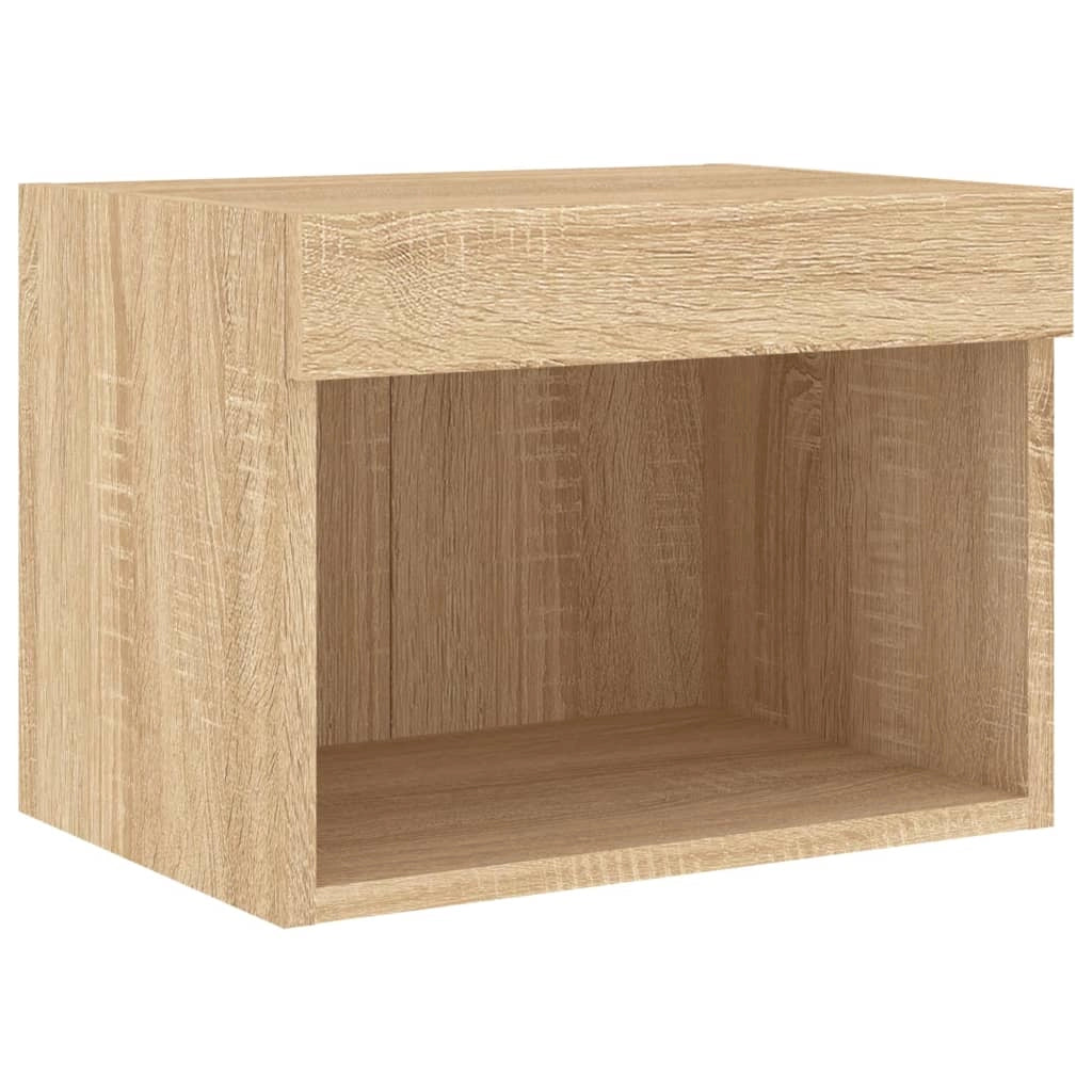 Set di mobili da 7 pezzi tra cui armadio credenza mobile TV parete attrezzata per soggiorno/camera da letto/soggiorno e luci a LED finitura rovere marrone Sonoma 02_0025374