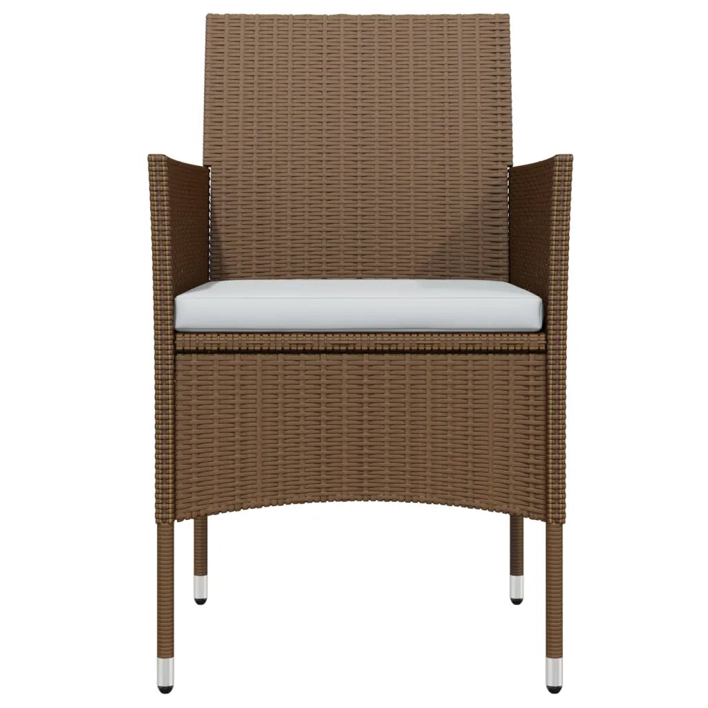 Set da Pranzo per Giardino 9 pz con Cuscini Marrone e Nero 3099304