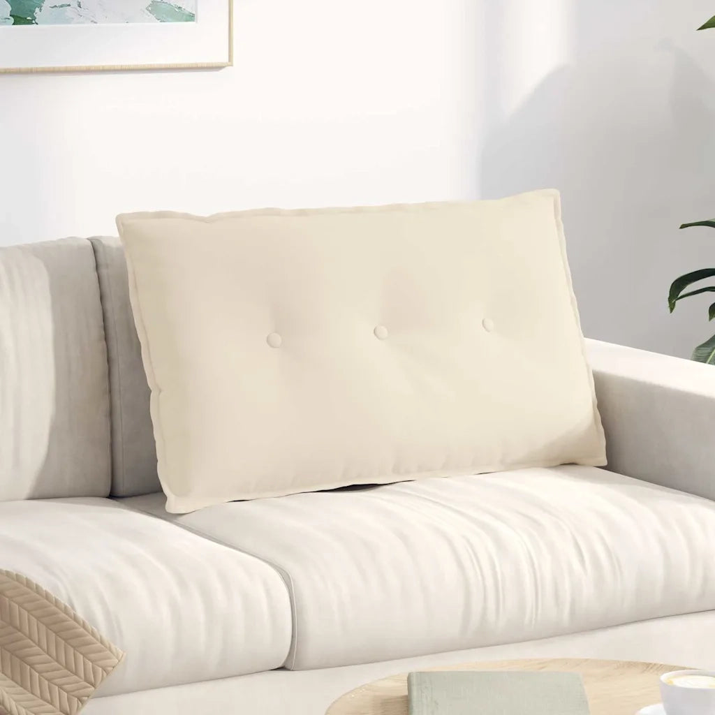 Cuscino per Schiena Beige 80 x 50 cm Tessuto in Microfibra 42014735