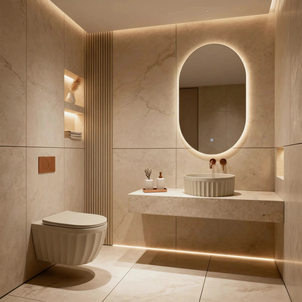 Lavabo Da Appoggio Rea Duo Caffe Latte Matt