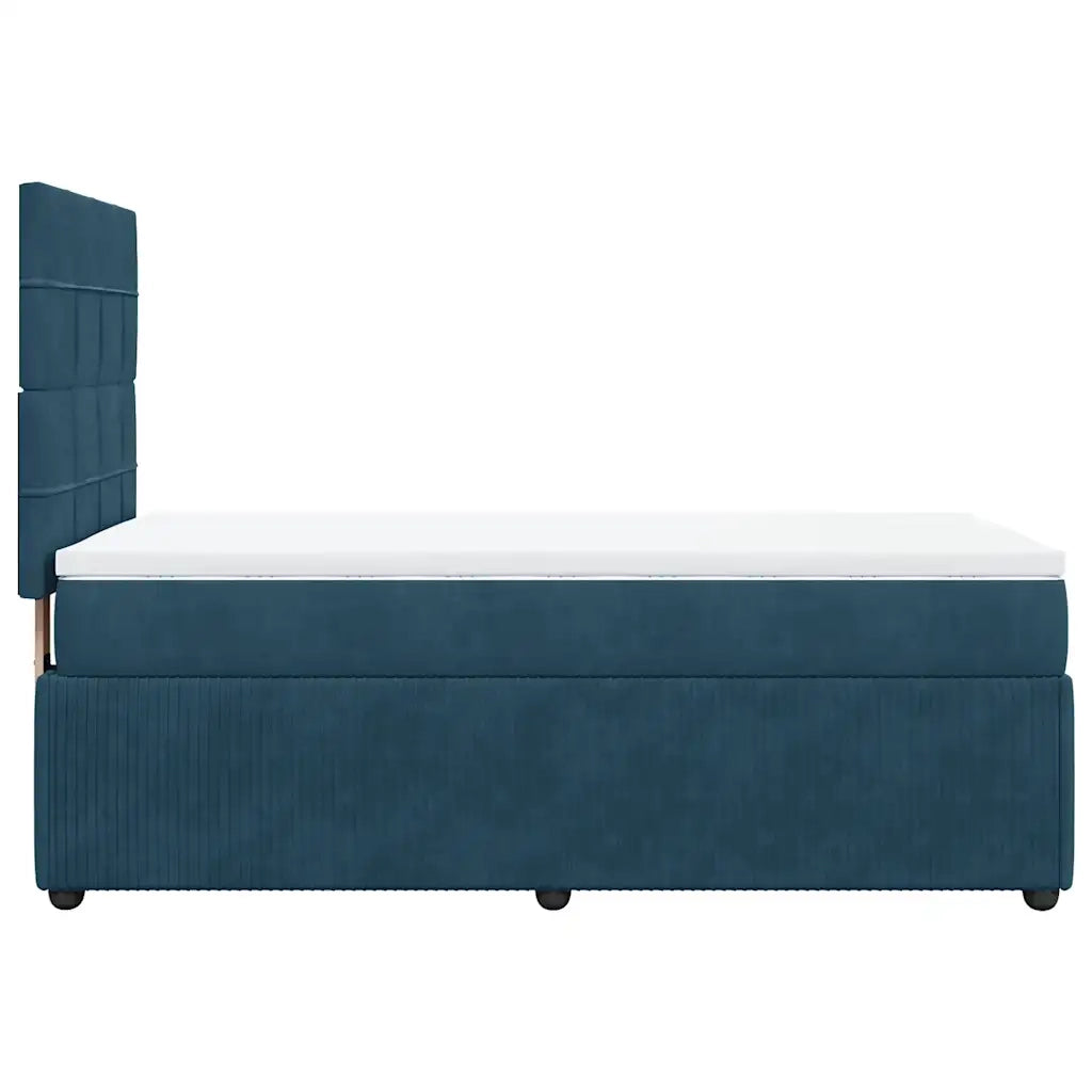 Giroletto a Molle con Materasso Blu Scuro 90x200 cm in Velluto 3292242