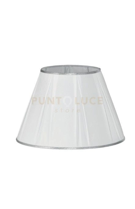 TC 3047 PARALUME DM.40CM  BIANCO E ARGENTO ATTACCO E27