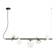 Lampada sospesa moderna nero oro 5 sfere G9 Italux