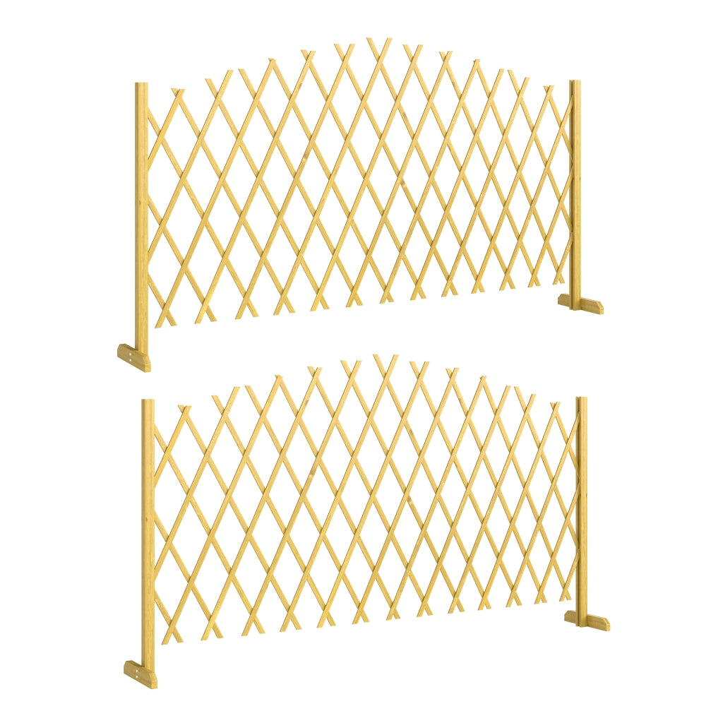 Recinzione Estensibile in Legno di Abete ¨C Xylo ¨C Set 2 Pezzi Giardino Balcone Esterno 180x30x103cm Naturale