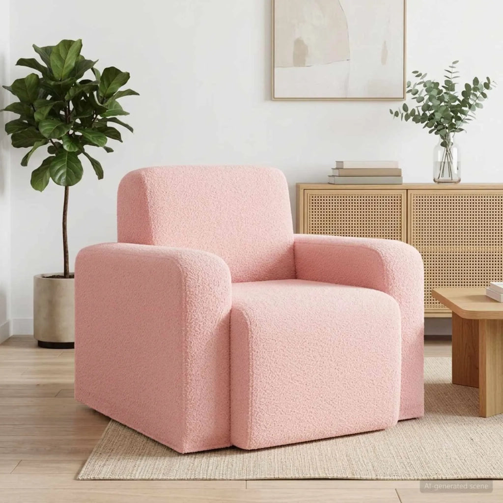 Poltrona Rosa Bouclé 42042450