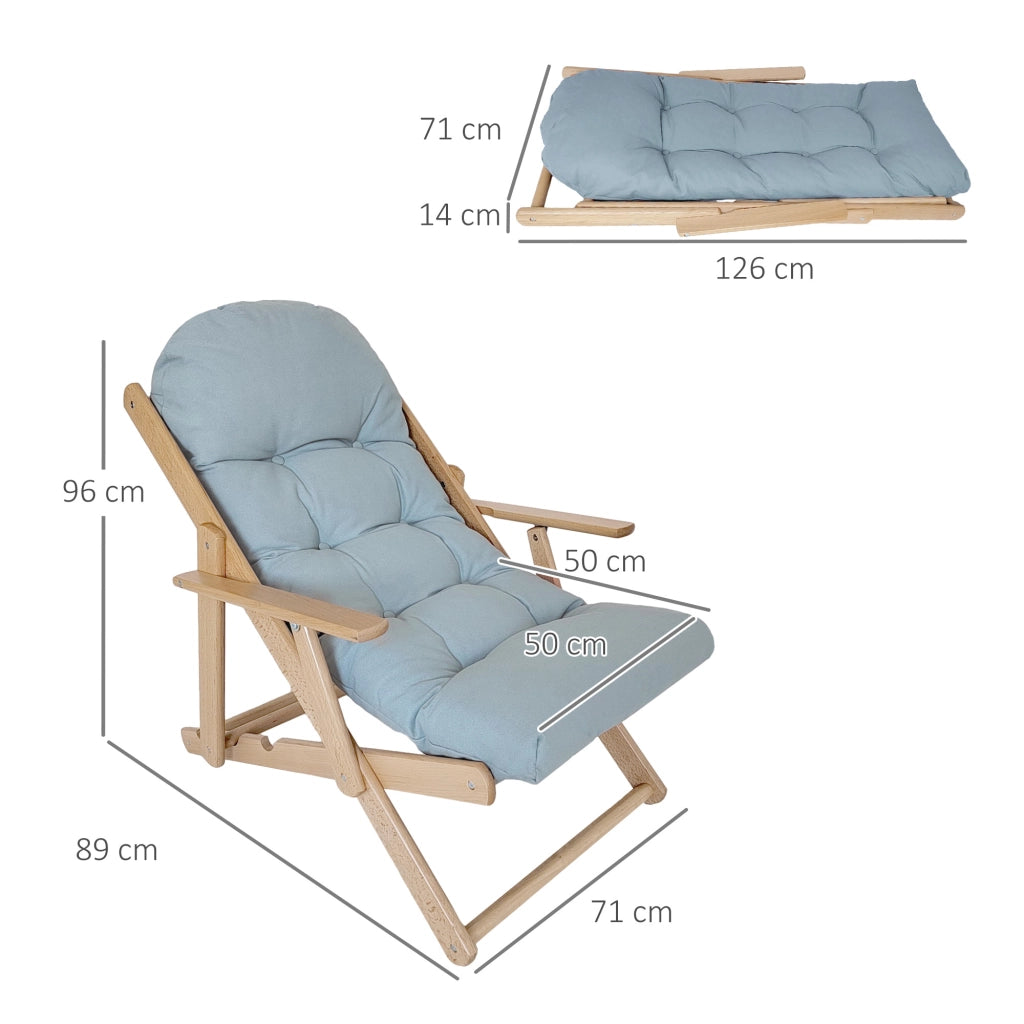 Poltrona relax reclinabile ¨C Xylo ¨C schienale regolabile, struttura in legno di faggio, grigio chiaro