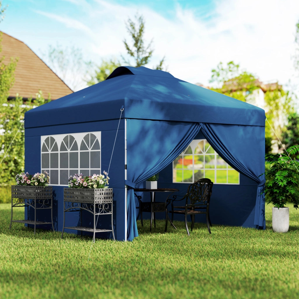 Gazebo pieghevole ¨C Minimal ¨C Grigio 3x3m con finestre e trasporto