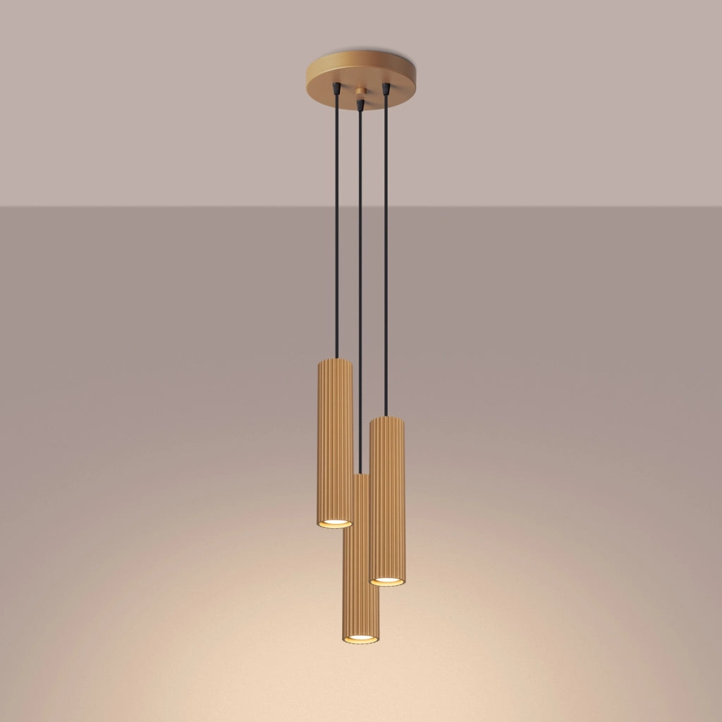 Lampada a sospensione KARBON 3P oro