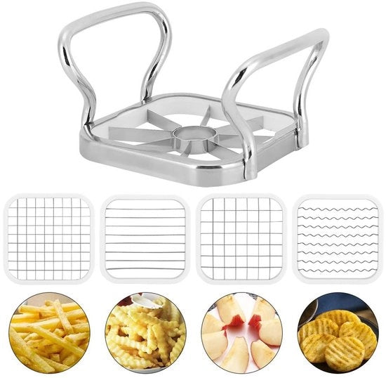 Snidorecipe - Snidomaestro - Snidorecipe per patate - Utensile da cucina manuale - Argento - Snidorecipe multifunzione - 5-in-1 snidorecipe - Adatto per verdure e frutta