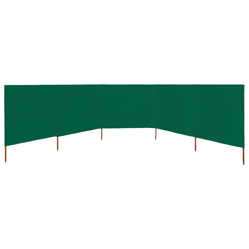 Paravento a 5 Pannelli in Tessuto-Divisorio 600x80 cm Verde