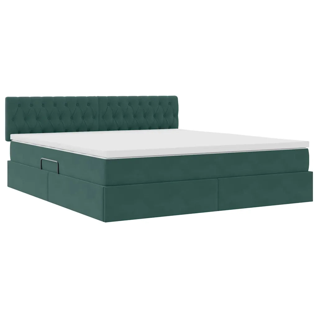 Letto con Contenitore Verde Scuro 180 x 200 cm Velluto