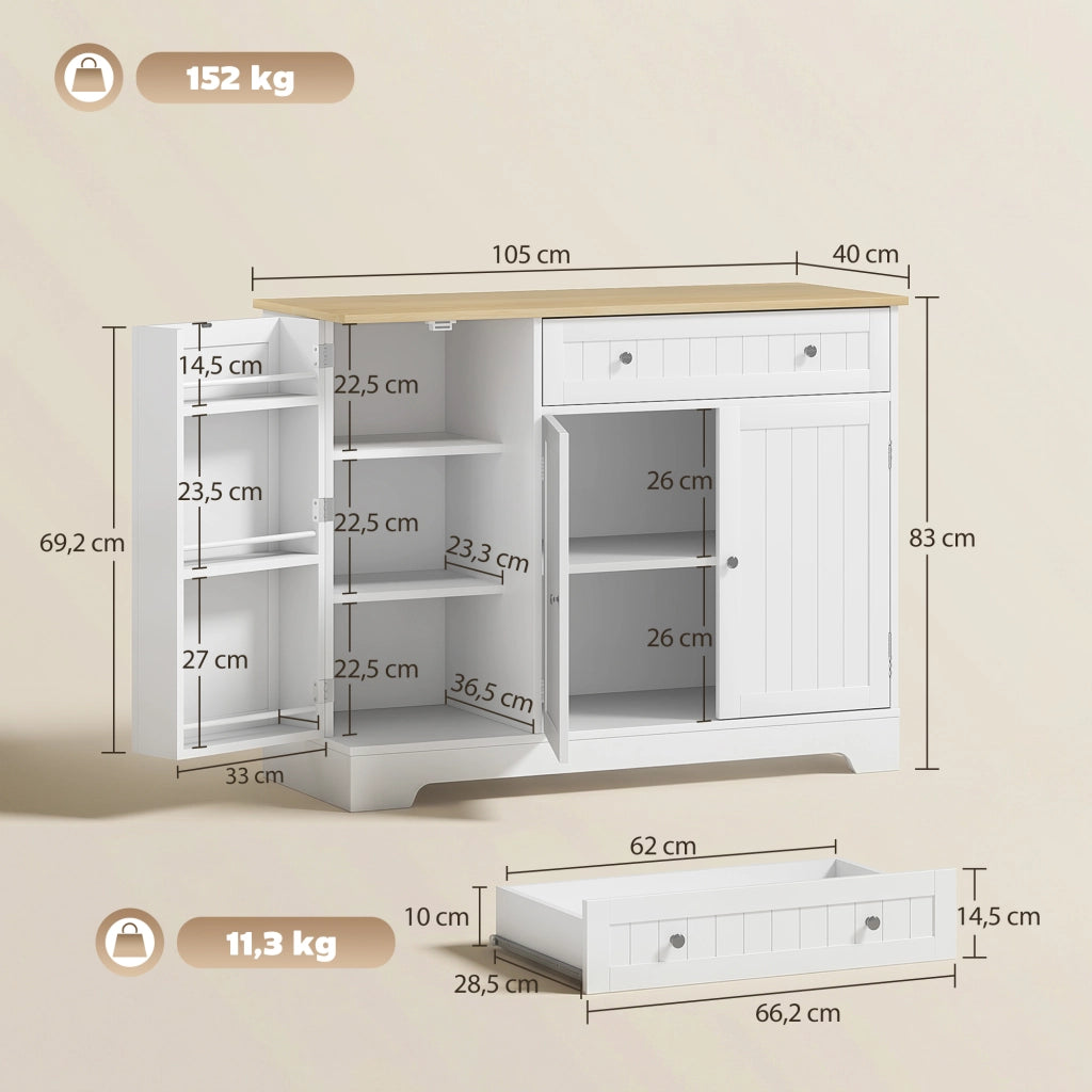 Armadio da cucina ¨C Minimal ¨C bianco 105x40x83cm